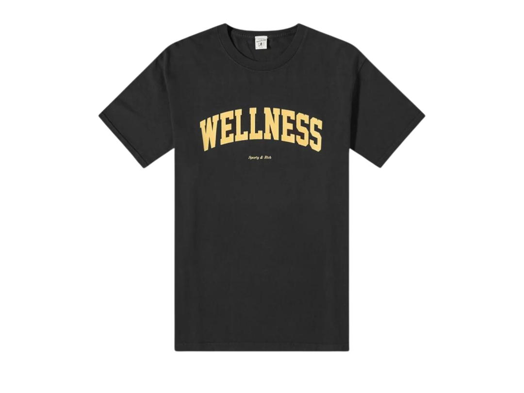 Sporty & Rich Sporty & Rich Welness Ivy Tee Black and Yellow