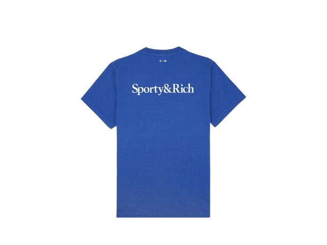 Sporty & Rich Sporty & Rich Dodgers Serif T-Shirt  Team Blue White - view 2