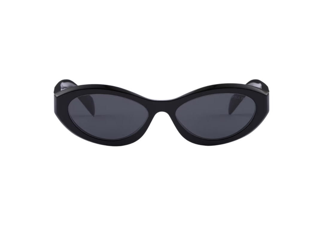 Prada Prada Symbole Sunglasses With An Acetate Frame Featuring Sinuous Slate Gray Lenses Black