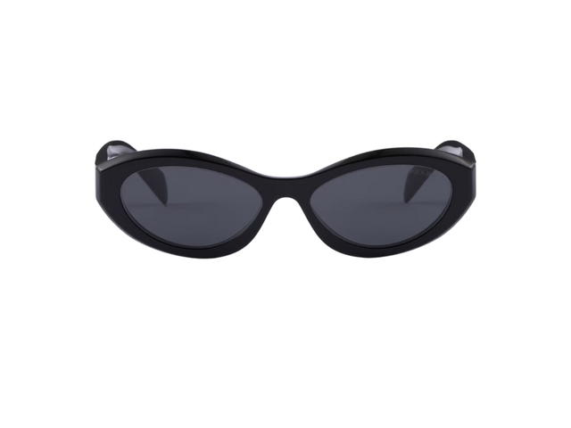 Prada Prada Symbole Sunglasses With An Acetate Frame Featuring Sinuous Slate Gray Lenses Black - view 1