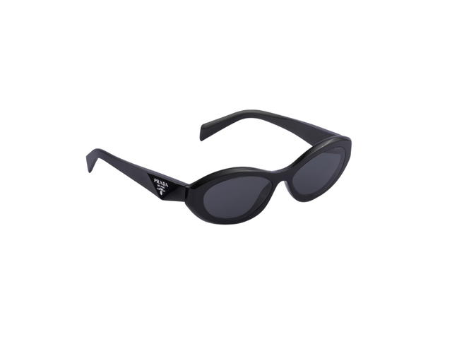 Prada Prada Symbole Sunglasses With An Acetate Frame Featuring Sinuous Slate Gray Lenses Black - view 2