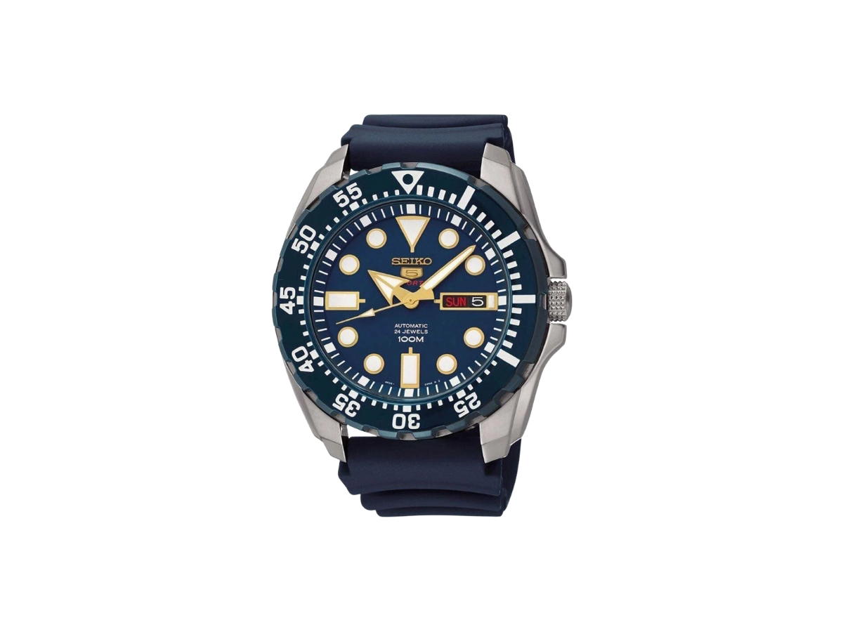 Seiko Seiko Sports 5 Watch Timepiece Classic Vintage Blue Gold