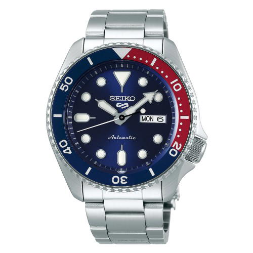 Seiko Seiko 5 Sports Sports Style Stainless Steel Pepsi Bracelet