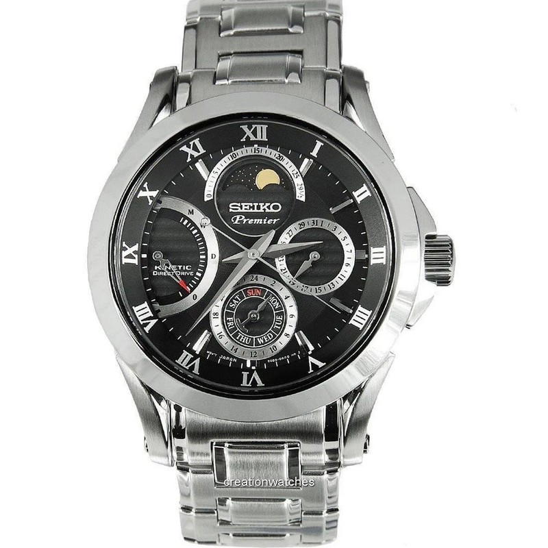 Seiko Seiko Premier Kinetic Direct Drive Moon Phase SRX001P1 Black