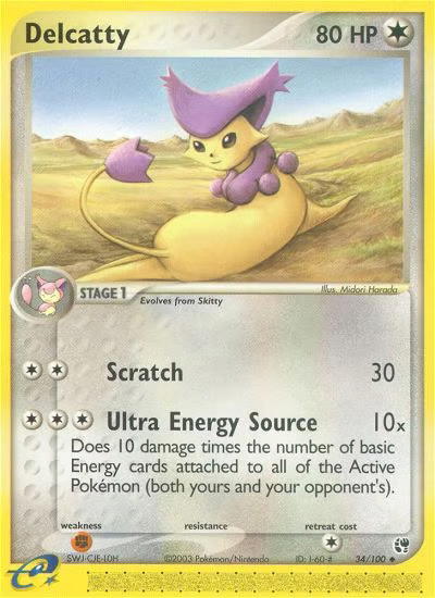 Pokemon Pokemon Delcatty U [SS 34/100] EX "Sandstorm" [ReverseHolo] (EN)