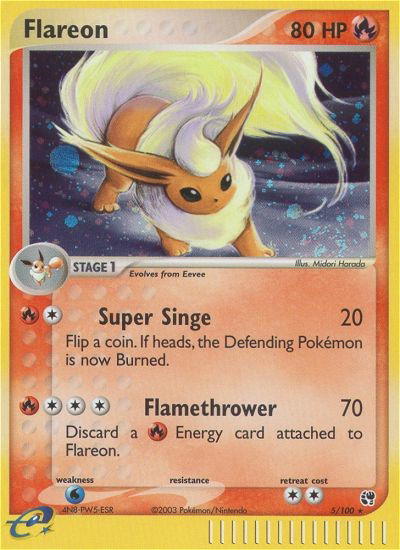 Pokemon Pokemon Flareon H [SS 5/100] EX "Sandstorm" (EN)