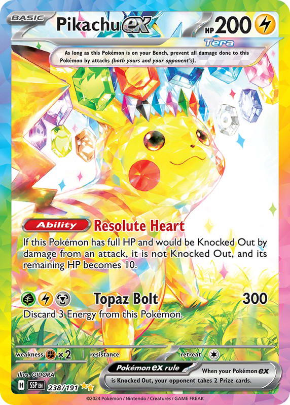 Pokemon Pokemon Pikachu ex SIR [SSP 238/191] Scarlet & Violet "Surging Sparks" (EN)