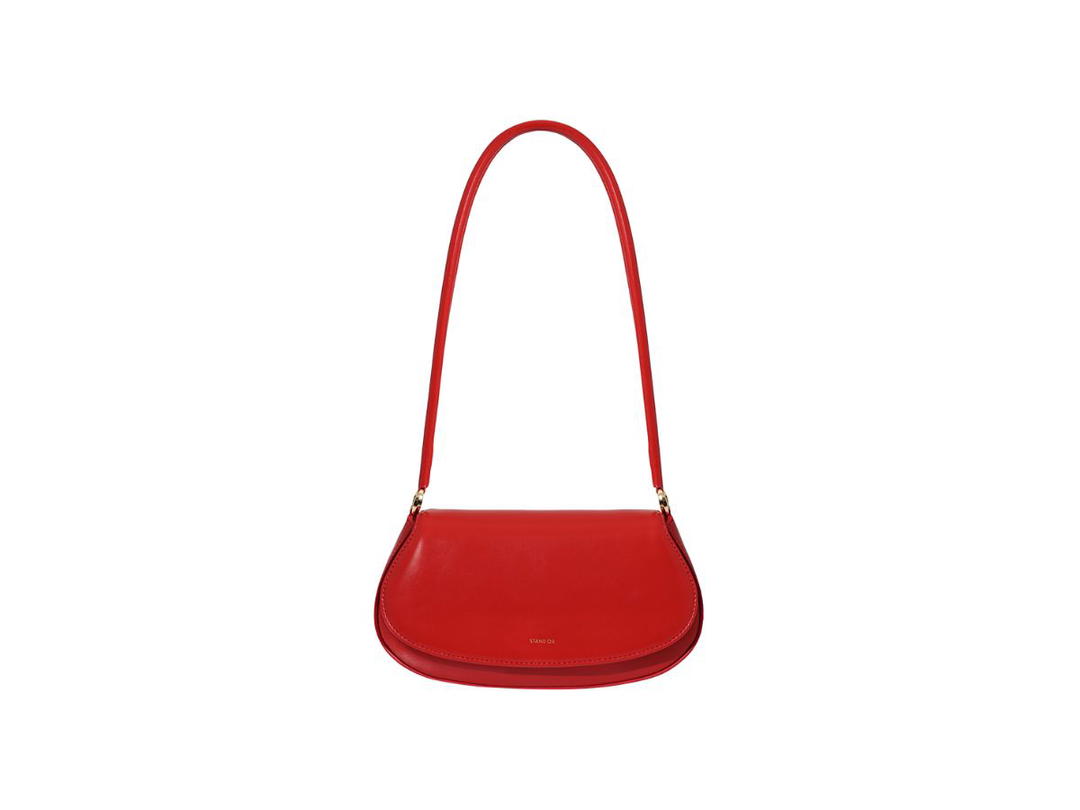 Stand Oil Stand Oil Clam Bag In Vegan Leather Tomato