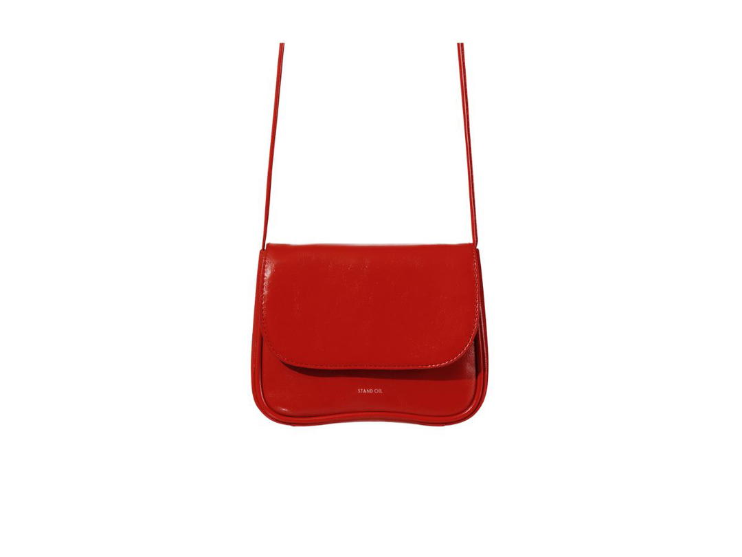 Stand Oil Stand Oil Cookie Bag In Glossy Wrinkle Material Red