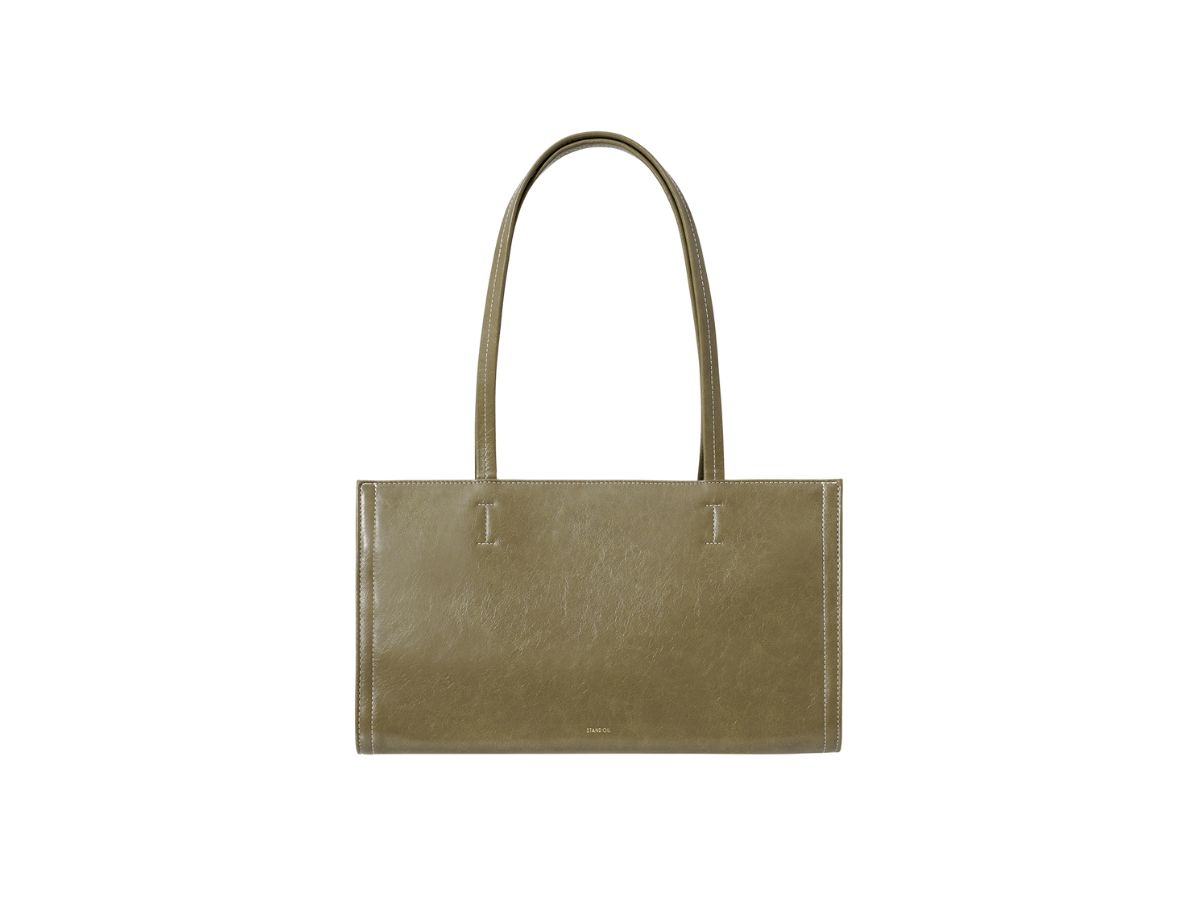 Stand Oil Stand Oil Oblong Bag In Vegan Leather Basil