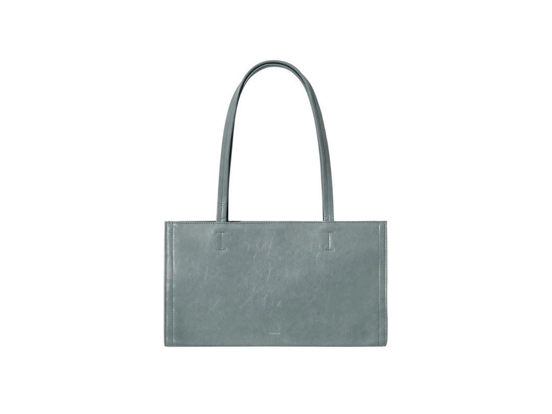 Stand Oil Stand Oil Oblong Bag In Vegan Leather Denim Blue