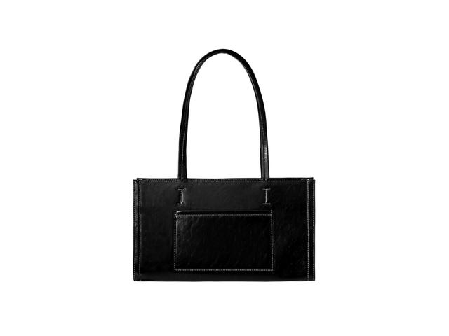 Stand Oil Stand Oil Oblong Bag In Vegan Leather Stitch Black - view 2