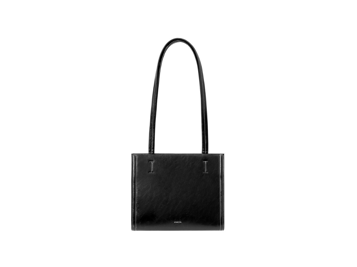 Stand Oil Stand Oil Oblong Bag Mini In Vegan Leather Stitch Black