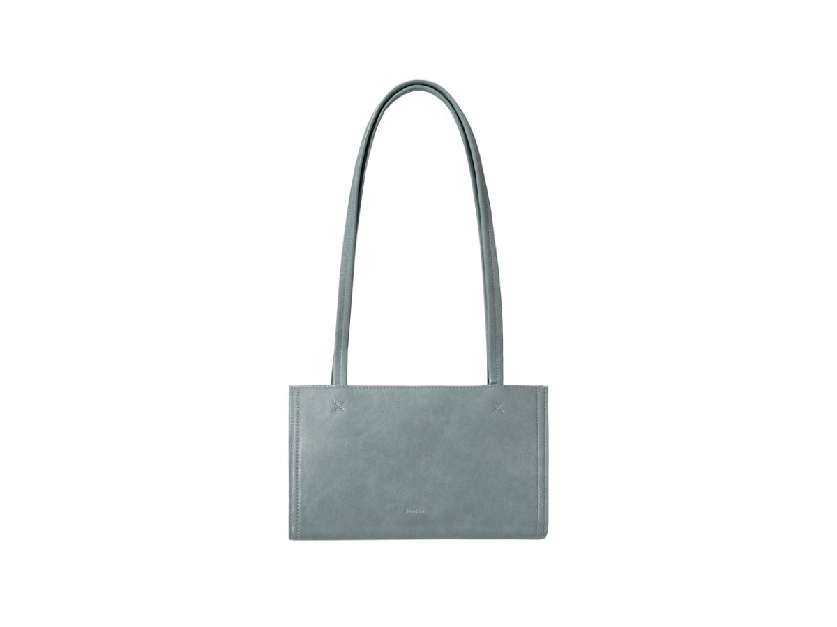Stand Oil Stand Oil Oblong Bag Tiny In Vegan Leather Denim Blue