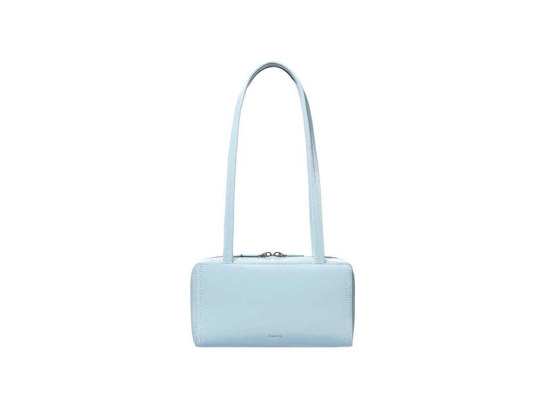 Stand Oil Stand Oil Post Bag In Vegan Leather Soft Blue