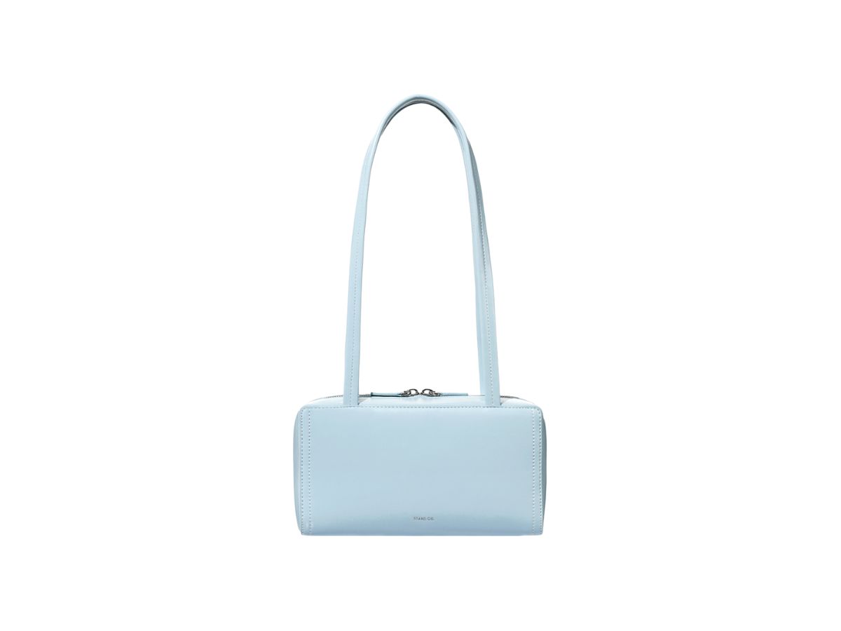 Stand Oil Stand Oil Post Bag In Vegan Leather Soft Blue