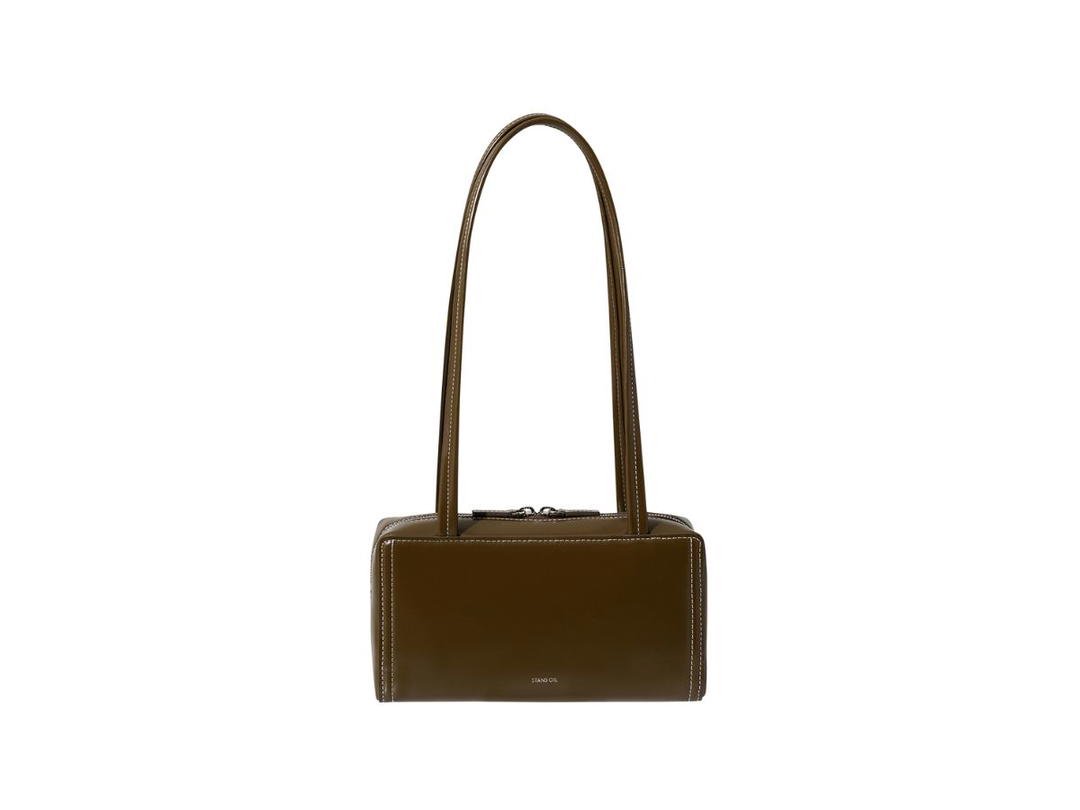 Stand Oil Stand Oil Post Bag In Vegan Leather Stitch Mocha