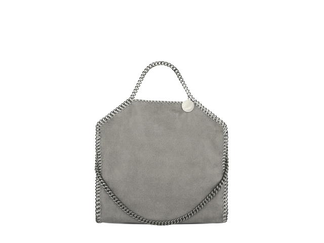 Stella Mccartney Stella Mccartney Falabella Fold-Over Tote In Matte Vegan Shaggy Deer Fabric With Semi-Gloss Grain Grey - view 1
