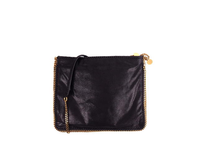 Stella Mccartney Stella McCartney Pouch Bag In Vegan Leather With Gold-Tone Metal Hardware Black - view 1