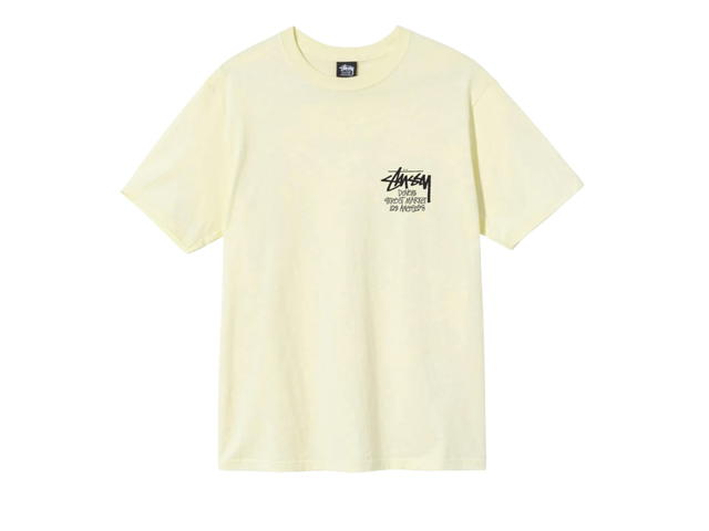 Stussy Stussy Stock DSM Los Angeles T-Shirt Pale Yellow (2021) - view 1