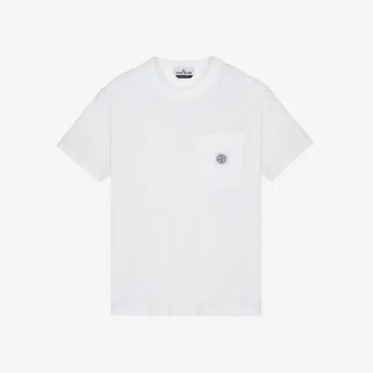 Buy Stone Island 21957 Organic Cotton Jersey Fissato Effect T-Shirt White - 23SS at Sasom – Authentic and Ready to Ship