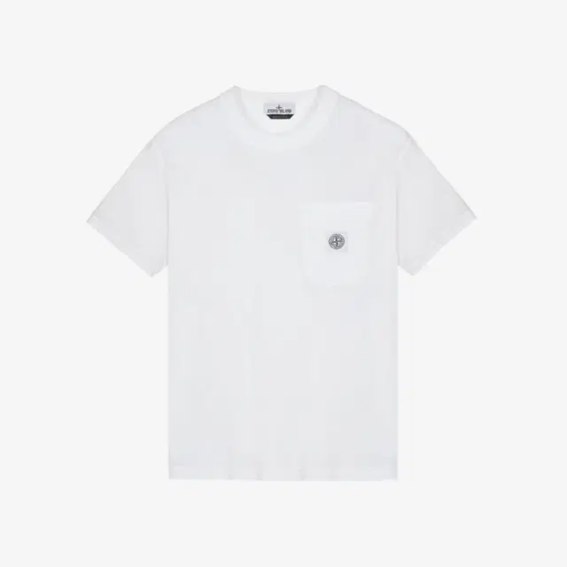 Stone Island Stone Island 21957 Organic Cotton Jersey Fissato Effect T-Shirt White - 23SS - view 1