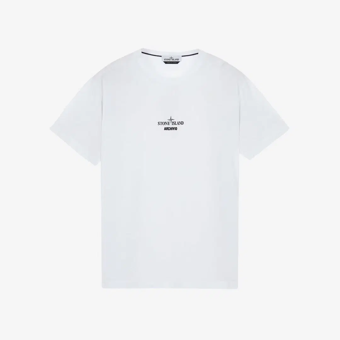 Stone Island Stone Island 2NS91 30/1 Archivo Raso Gommato Cover Colorato Print Garment Dyed T-Shirt White - 22SS
