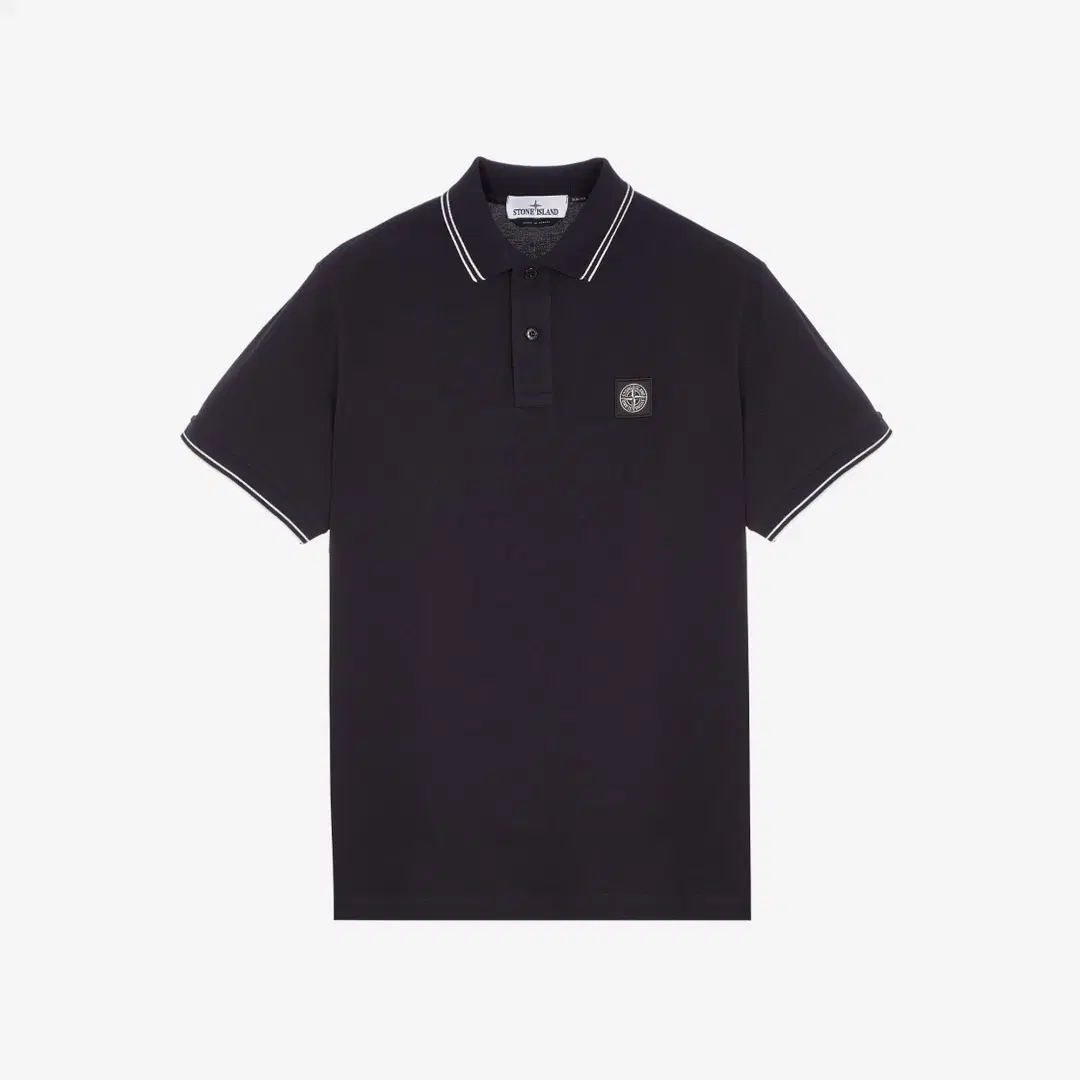 Stone Island Stone Island 2SC18 Stretch Cotton Pique Short Sleeve Polo Shirt Navy Blue - 23SS