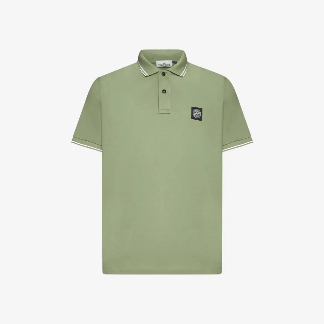 Stone Island Stone Island 2SC18 Stretch Cotton Pique Short Sleeve Polo Shirt Sage Green - 23SS