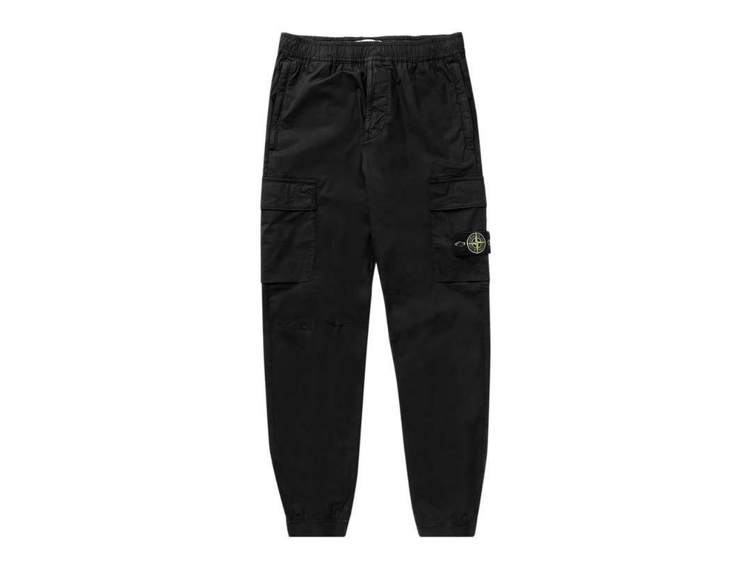 Stone Island Stone Island 31303 Stretch Cotton Tela Paracadute Cargo Pants Black - 22SS