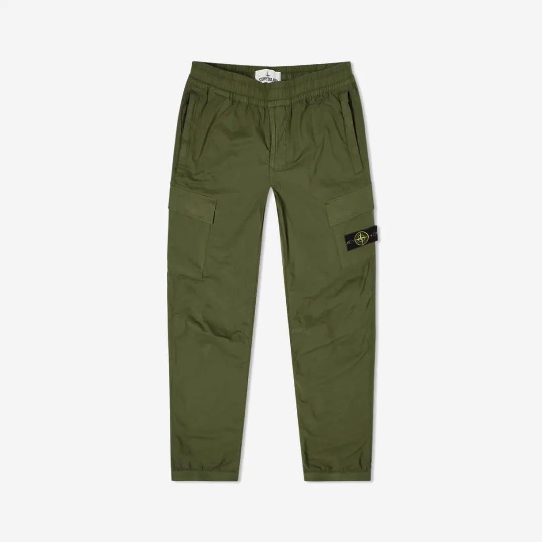 Stone Island Stone Island 31303 Stretch Cotton Tela Paracadute Cargo Pants Olive Green - 22SS