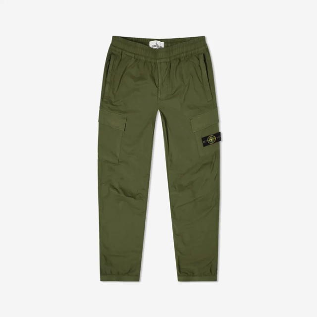 Stone Island Stone Island 31303 Stretch Cotton Tela Paracadute Cargo Pants Olive Green - 22SS - view 1