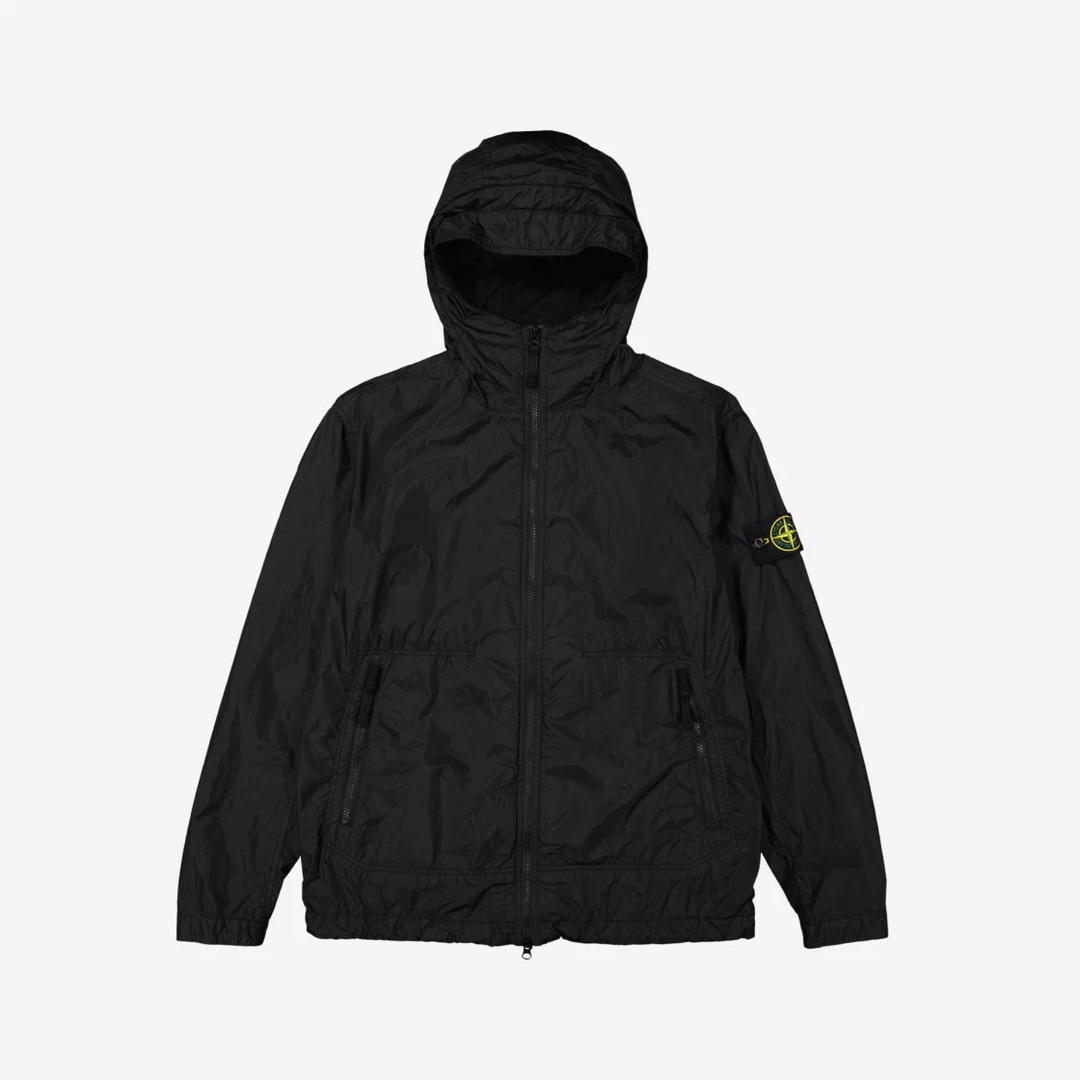 Stone Island Stone Island 40522 Crinkle Reps Nylon Garment Dyed Hooded Jacket Black - 23SS