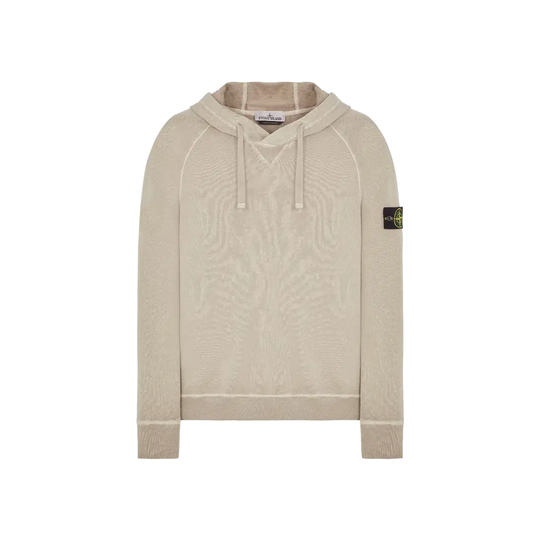 Stone Island Stone Island 62160 Malfile Fleece Garment Dyed Hooded Sweatshirt Dove Grey - 23SS