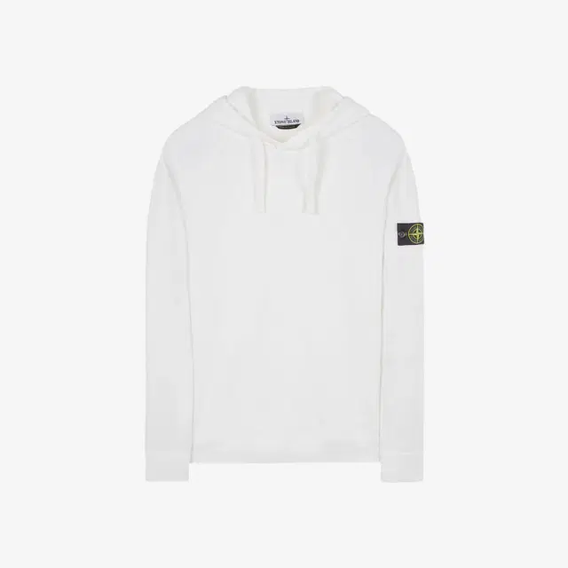Stone Island Stone Island 62160 Malfile Fleece Garment Dyed Hooded Sweatshirt White - 23SS - view 2
