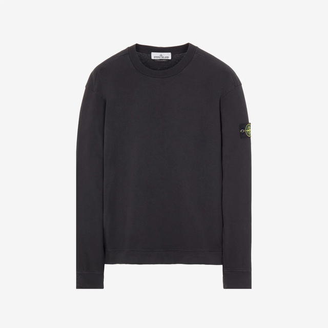 Stone Island Stone Island 63750 Garment Dyed Gauzed Cotton Crewneck Sweatshirt Black - 22FW - view 2