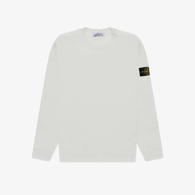 Stone Island Stone Island 63750 Garment Dyed Heavy Cotton Long Sleeve T-Shirt Ice - 22SS - view 2