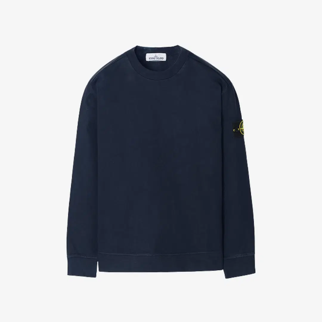 Stone Island Stone Island 63750 Garment Dyed Heavy Cotton Long Sleeve T-Shirt Navy Blue - 22SS