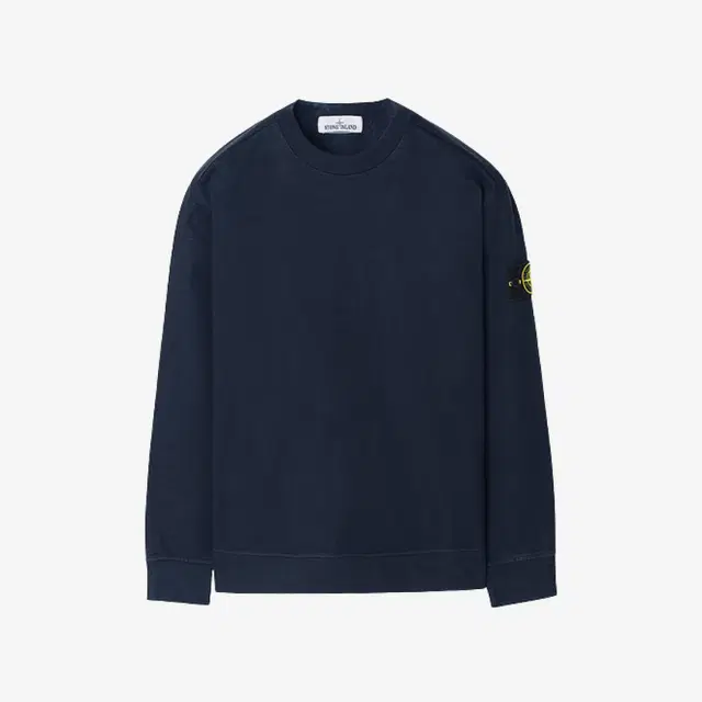 Stone Island Stone Island 63750 Garment Dyed Heavy Cotton Long Sleeve T-Shirt Navy Blue - 22SS - view 2