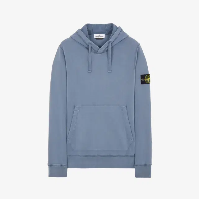 Stone Island Stone Island 64120 Cotton Fleece Hooded Sweatshirt Avio Blue - 22FW - view 2