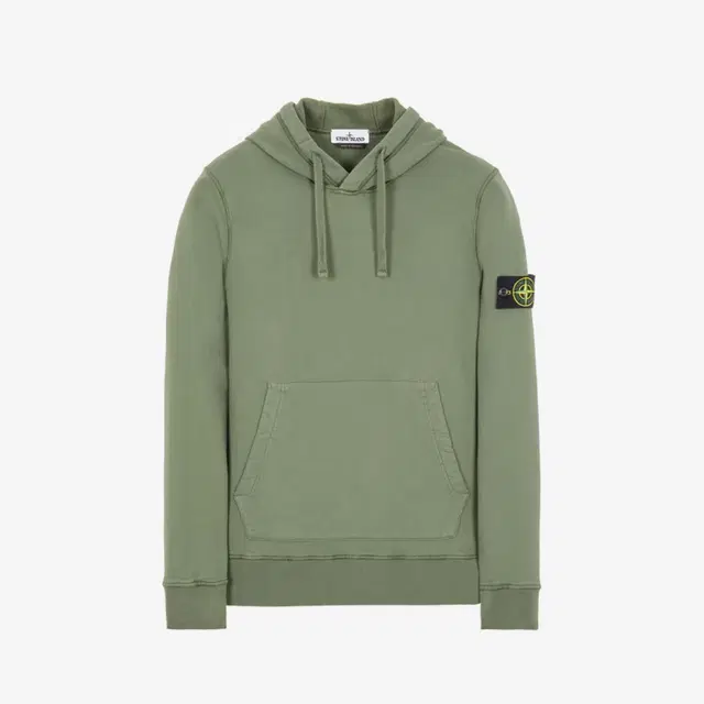 Stone Island Stone Island 64120 Cotton Fleece Hooded Sweatshirt Olive - 21FW - view 2