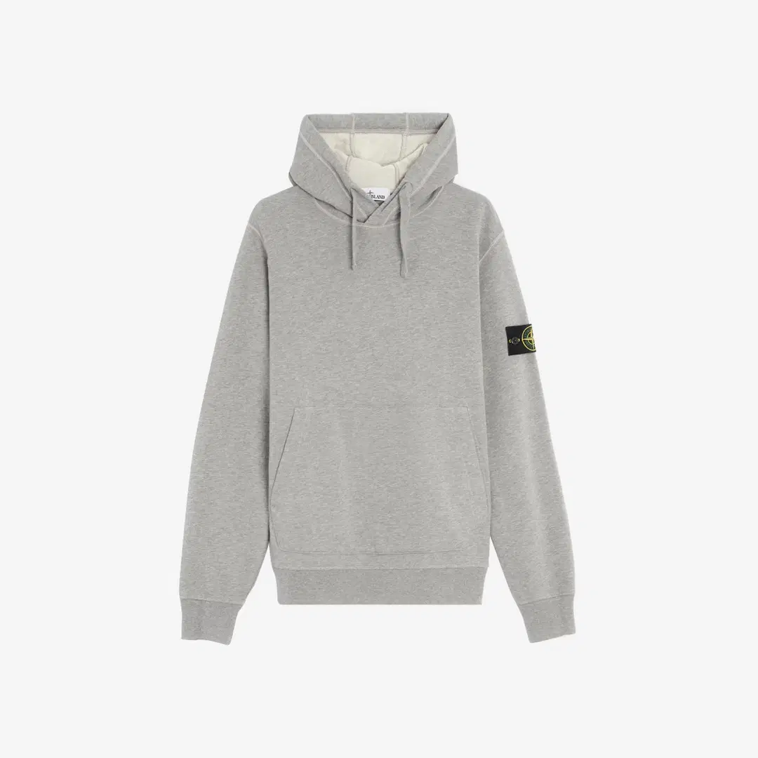 Stone Island Stone Island 64151 Cotton Fleece Hooded Sweatshirt Dust Melange - 23SS
