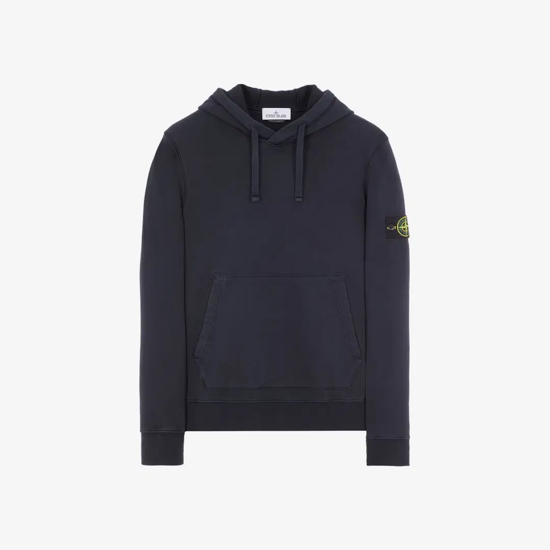 Stone Island Stone Island 64151 Cotton Fleece Hooded Sweatshirt Navy Blue - 23SS