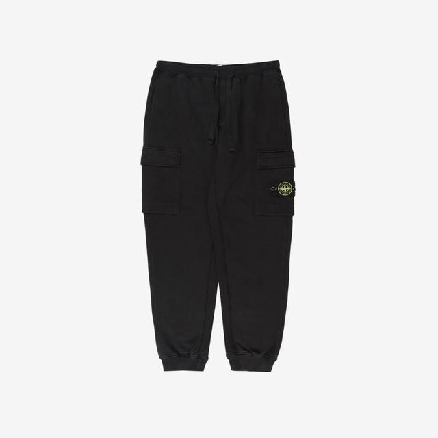 Stone Island Stone Island 64720 Cotton Fleece Garment Dyed Cargo Pants Black - 22FW - view 1