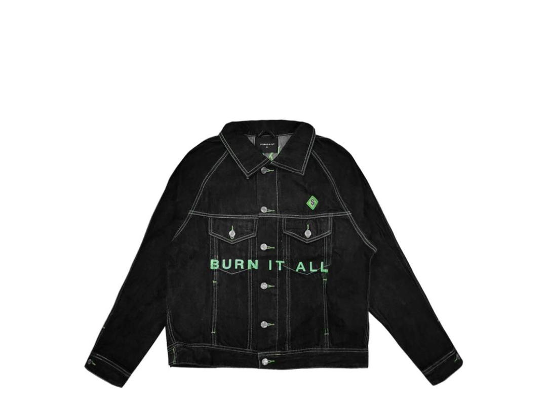 StonedandCo Stoned & Co INCANDESCENCE BLAZE DENIM JACKET BLACK