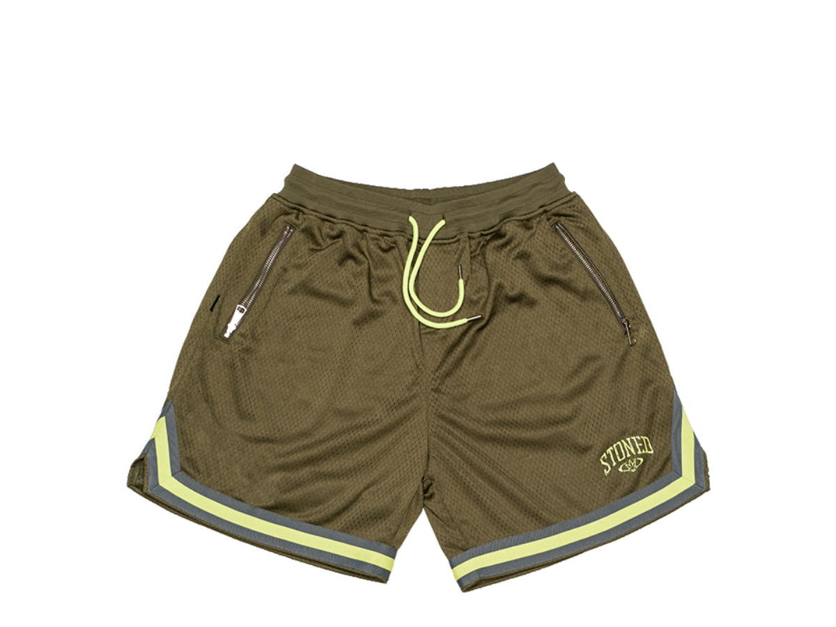 StonedandCo Stoned & Co Stoned Universe : Basketball Shorts Green