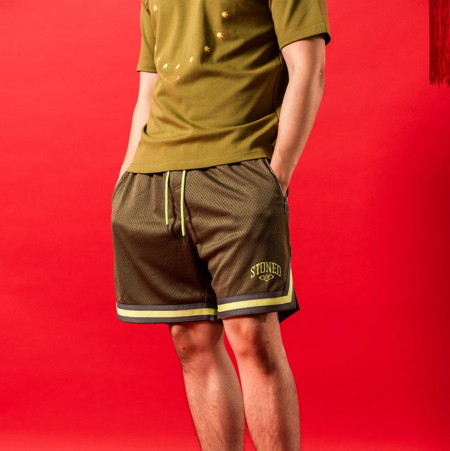 StonedandCo Stoned & Co Stoned Universe : Basketball Shorts Green - view 3