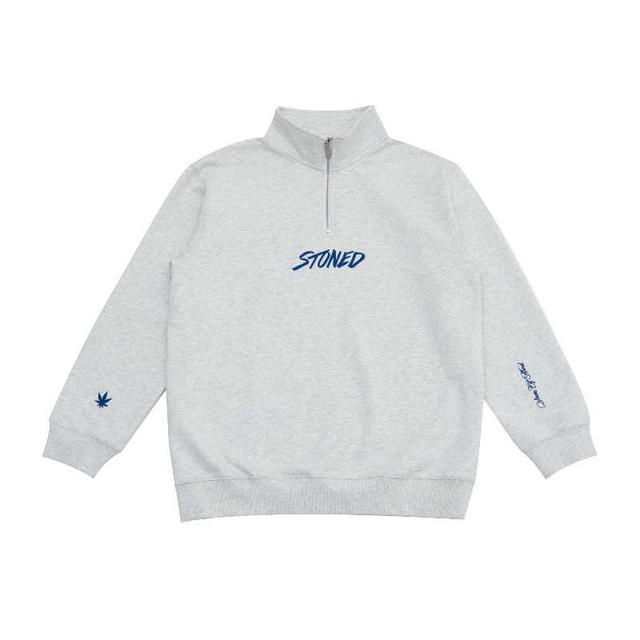 StonedandCo Stoned  ATC Half Zipper Sweatshirt Grey - view 1
