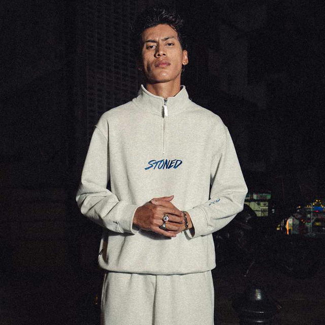 StonedandCo Stoned  ATC Half Zipper Sweatshirt Grey - view 3