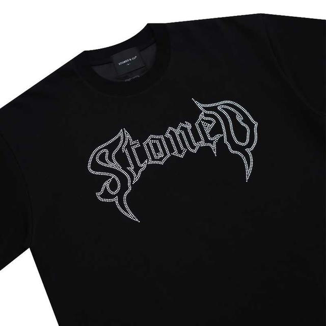 StonedandCo Stoned ATC Conspiracy Rhinestone Tee Black - view 3